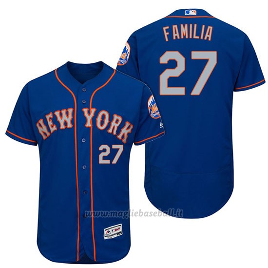 Maglia Baseball Uomo New York Mets Jeurys Familia Grigio 2017 Alterner